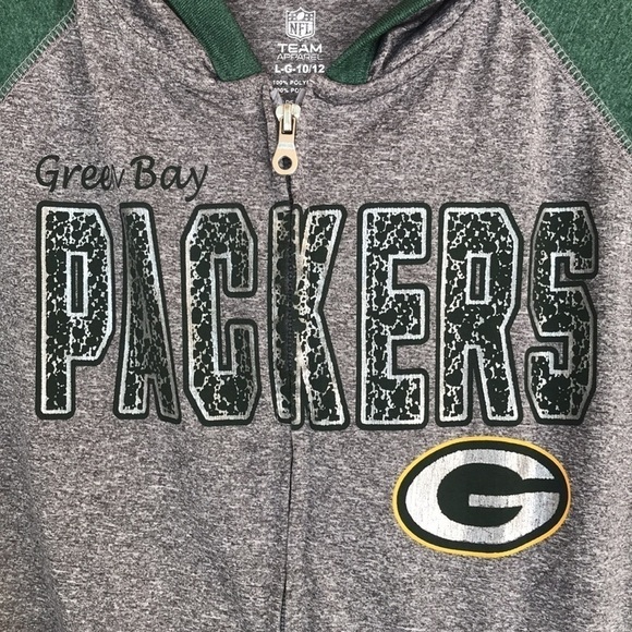 NFL Team Apparel Green Bay Packers Football Hooded Lightweight Jacket - Picture 2 of 11